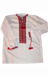 Man's ambroided shirt with national symbolic
